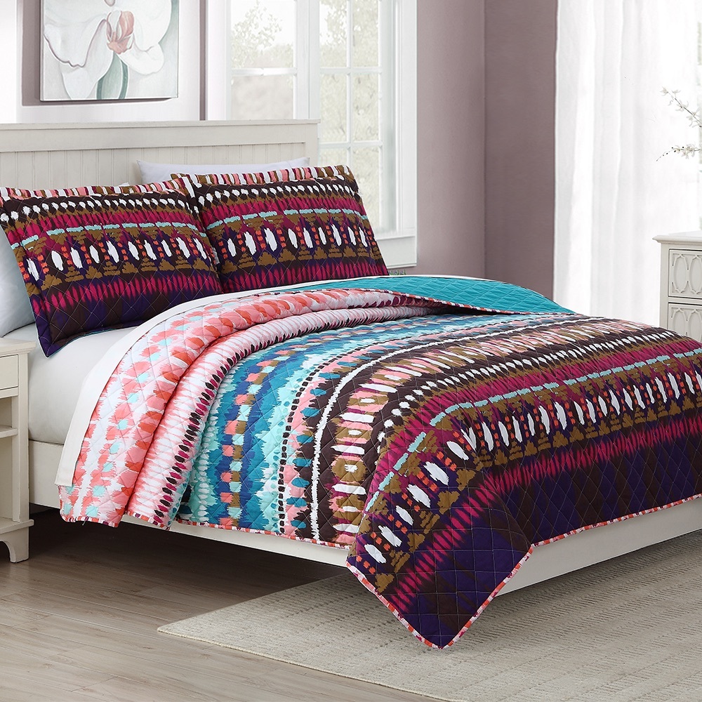 3 Pc Reversible Quilt Set, NEW